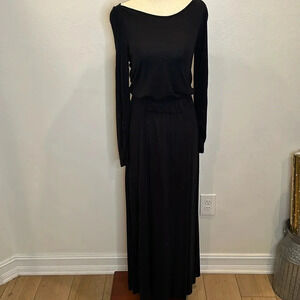 A.L.C. Black Long Sleeve Maxi Dress